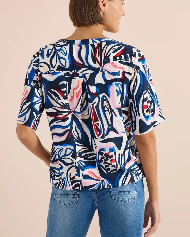 Cecil Print Blouse - Universal Blue