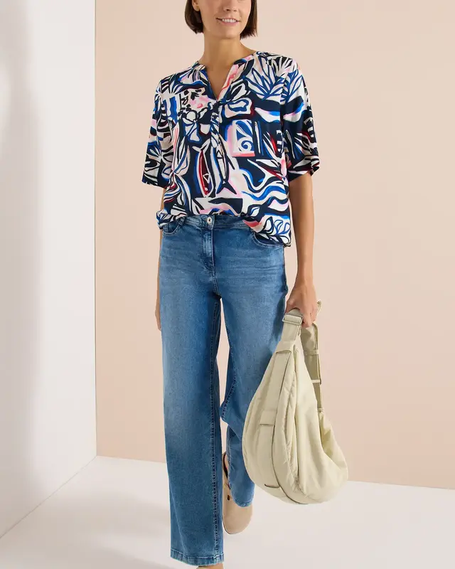 Cecil Print Blouse - Universal Blue