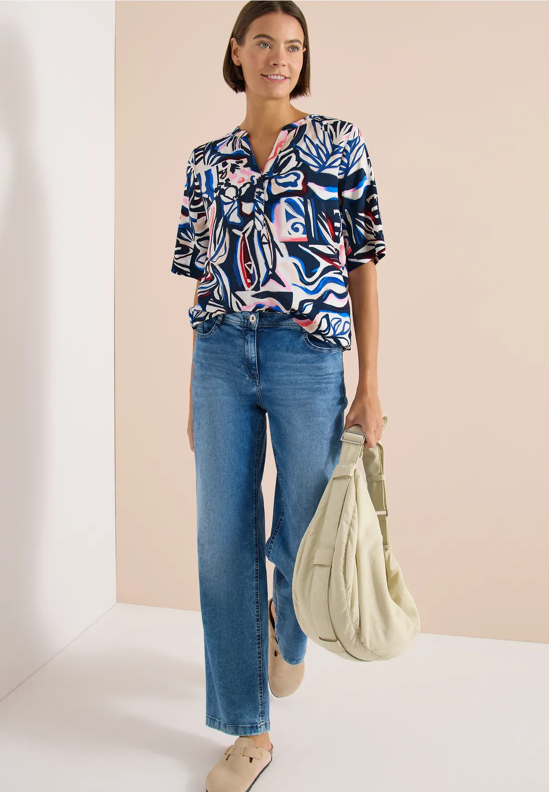 Cecil Print Blouse - Universal Blue