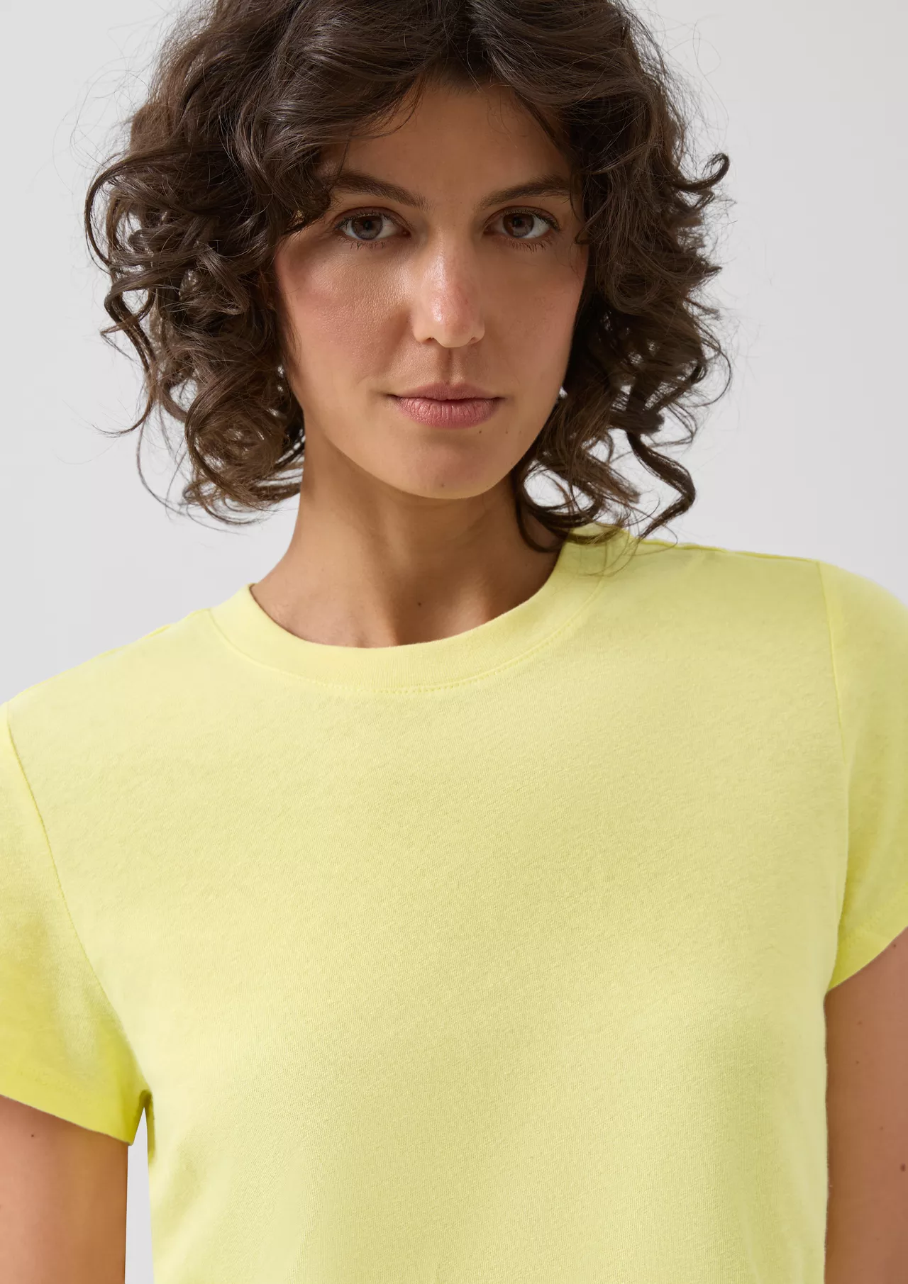 S. Oliver Leinenmix T-Shirt - Light Yellow