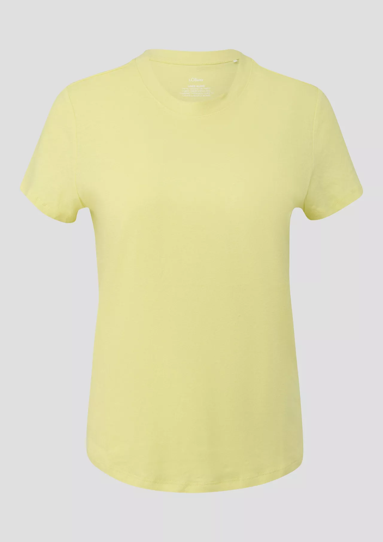 S. Oliver Linnenmix T-Shirt - Light Yellow