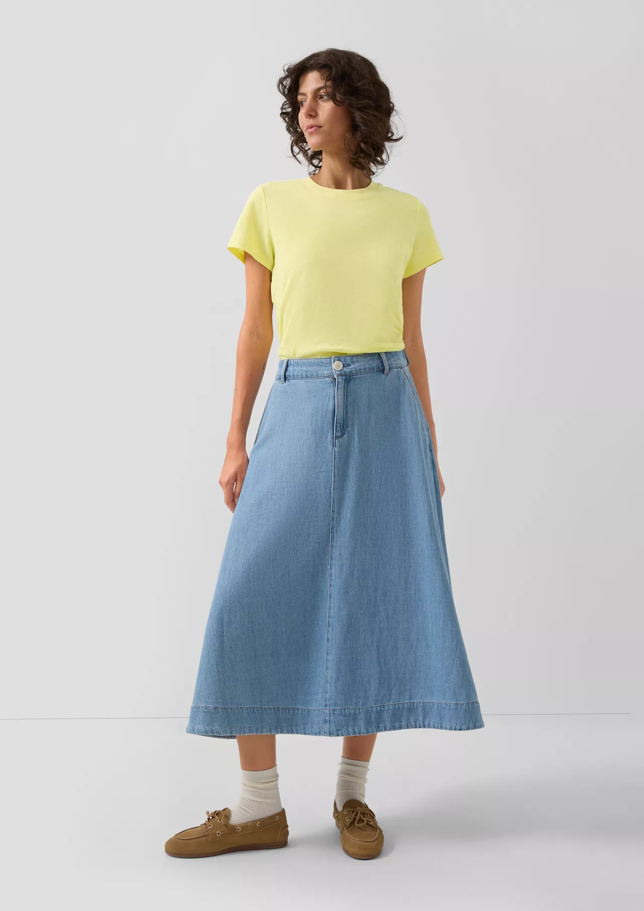 S. Oliver Linnenmix T-Shirt - Light Yellow