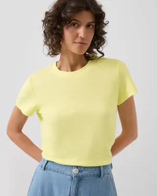 S. Oliver Leinenmix T-Shirt - Light Yellow
