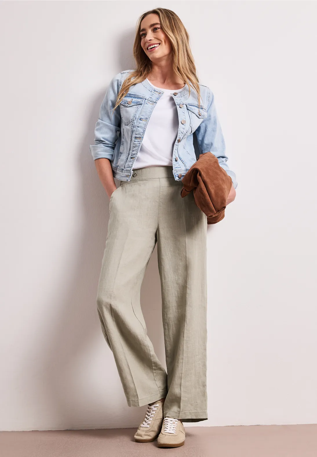 Street One Linnen Broek - Timeless Beige