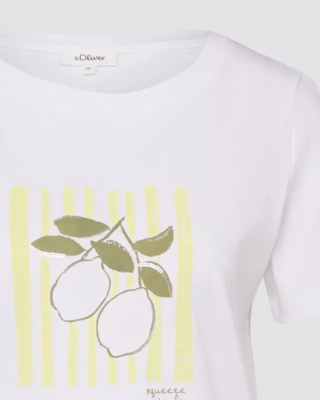 S. Oliver T-Shirt mit Frontprint - White