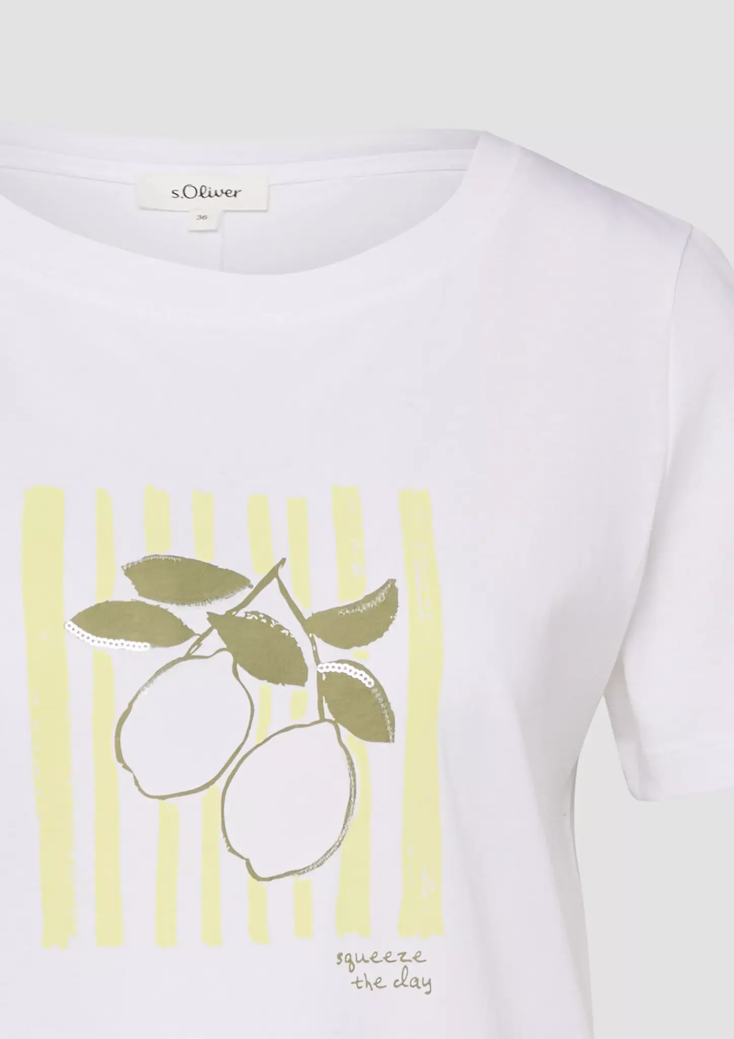 S. Oliver T-Shirt mit Frontprint - White