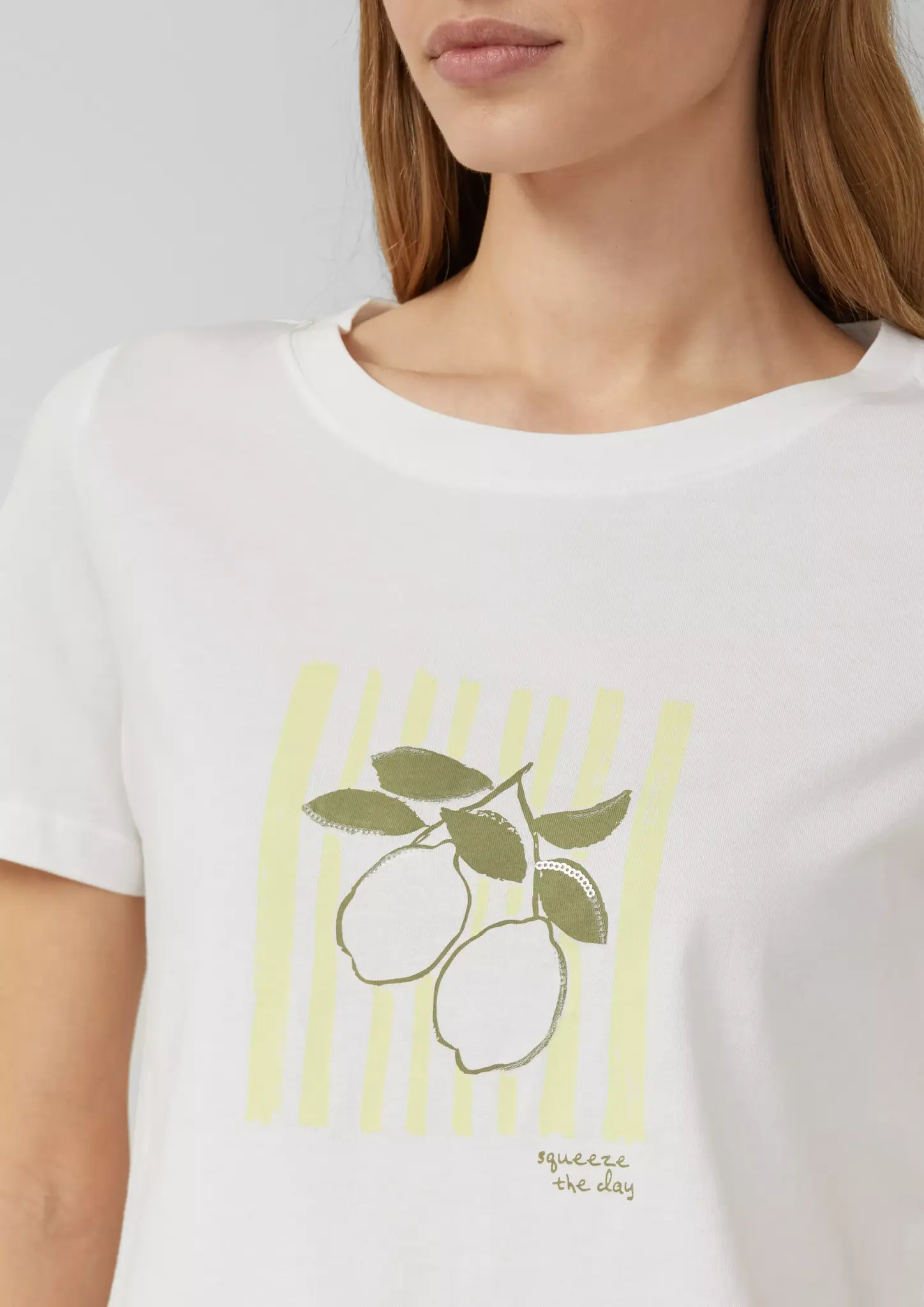 S. Oliver T-Shirt mit Frontprint - White