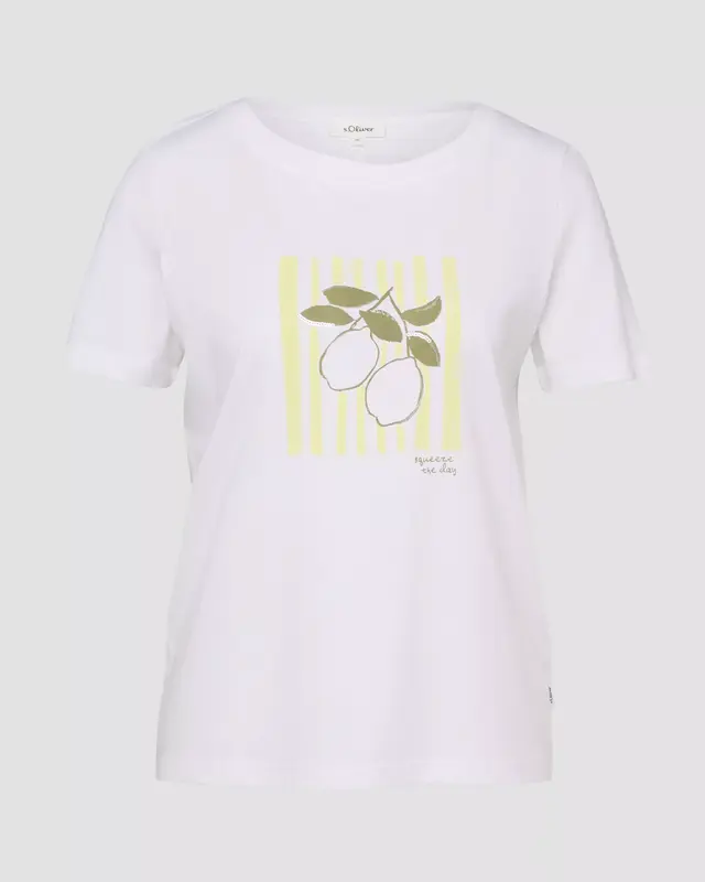 S. Oliver T-Shirt mit Frontprint - White