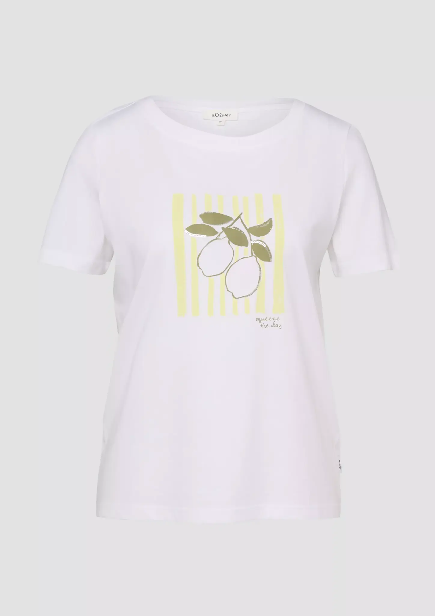 S. Oliver T-Shirt mit Frontprint - White