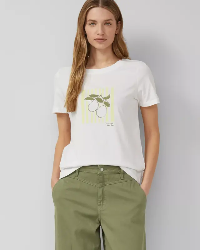 S. Oliver T-Shirt mit Frontprint - White