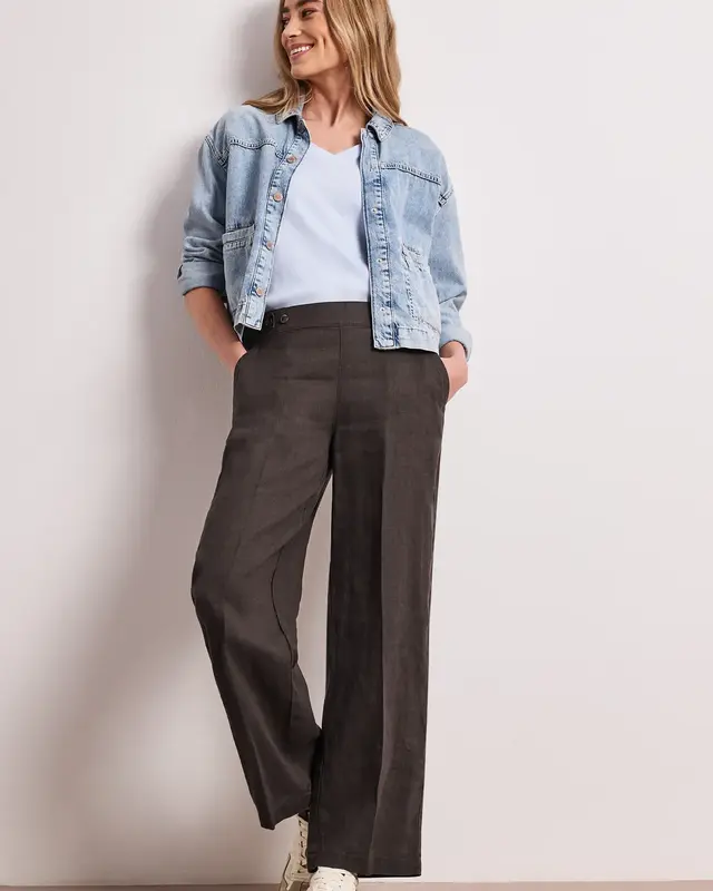 Street One Leinen Hose - Espresso Brown