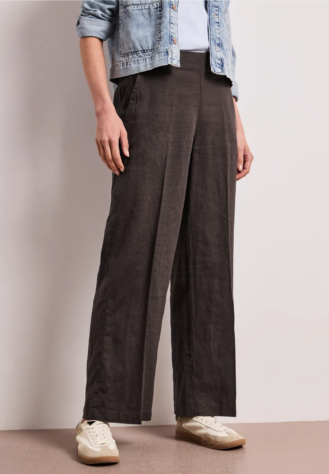 Street One Linen Pants - Espresso Brown