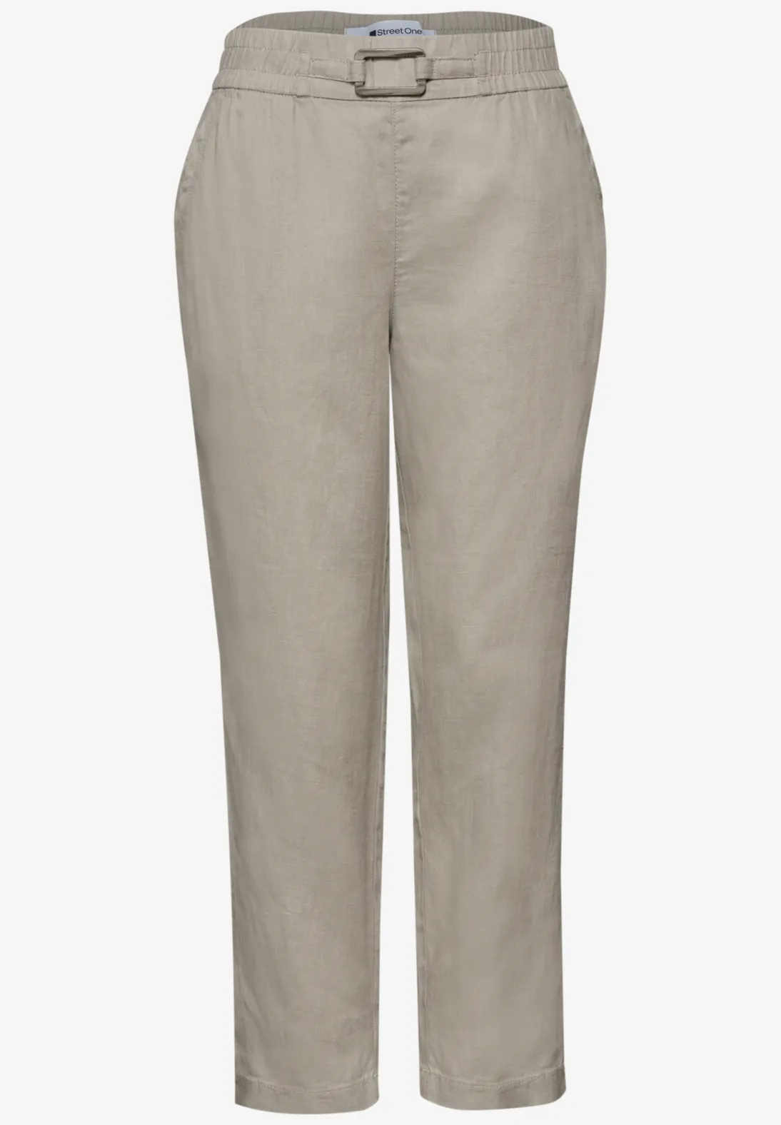 Street One Linnen Broek met Gesp - Timeless Beige