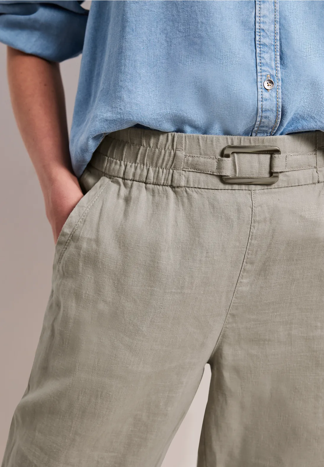 Street One Leinen Hose - Timeless Beige