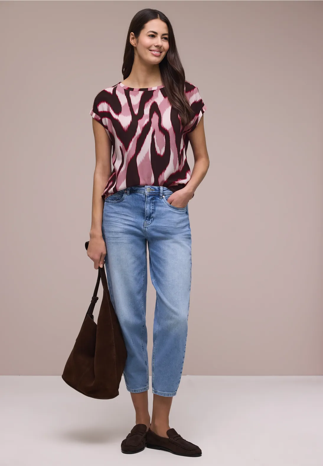 Street One Print Bluse - Clouded Blush