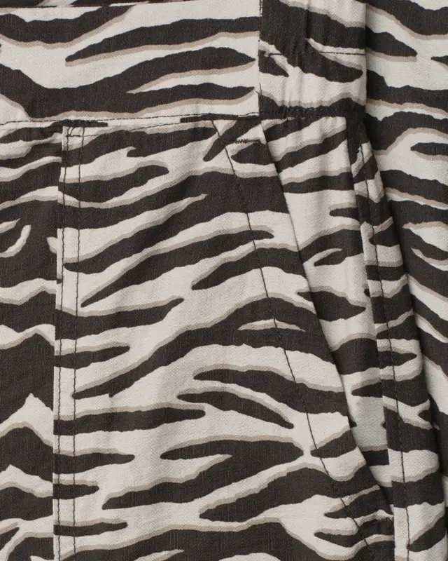 Street One Wide Leg Pants Animal Print - Espresso Brown