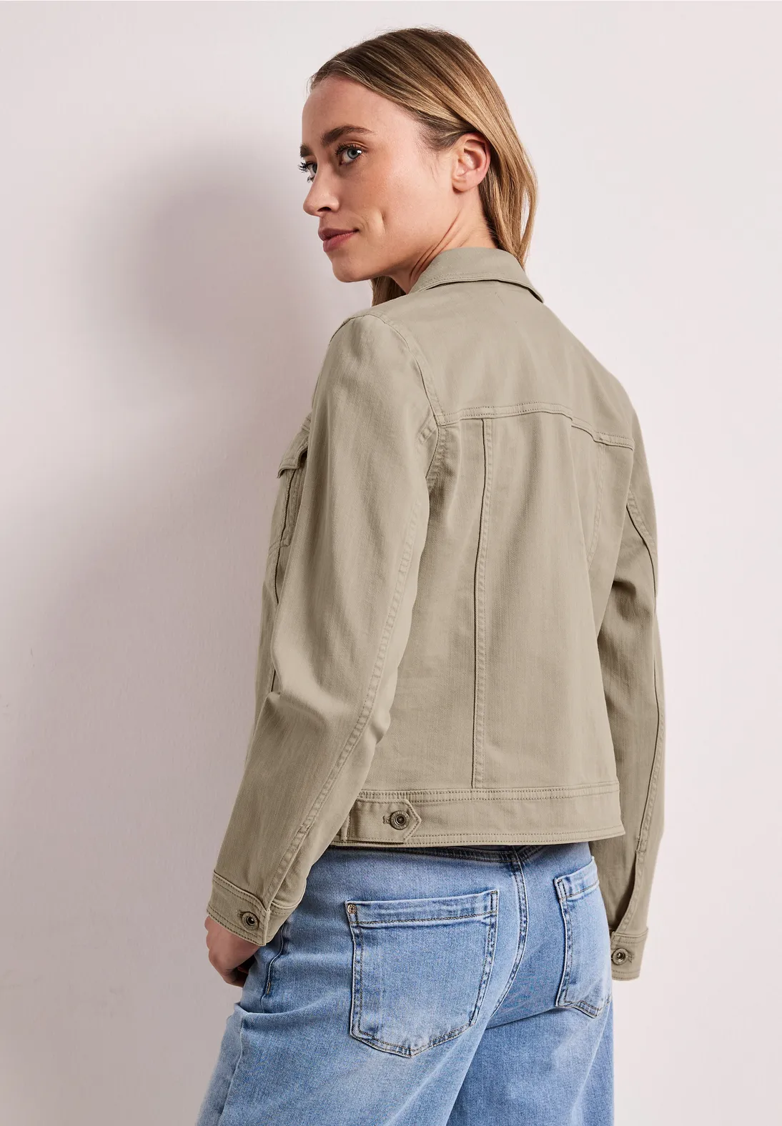 Street One Color Jacke Denim Look - Beige Washed