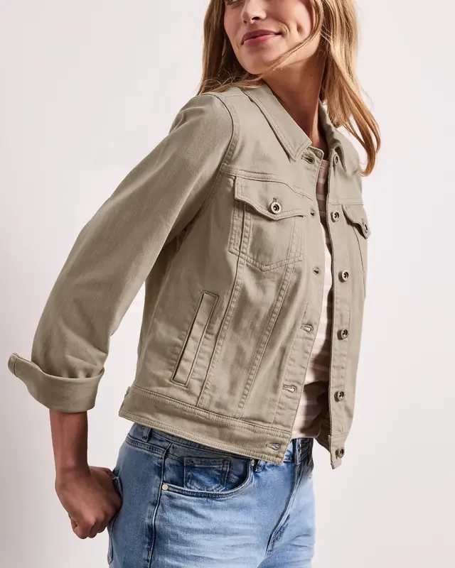 Street One Color Jacke Denim Look - Beige Washed