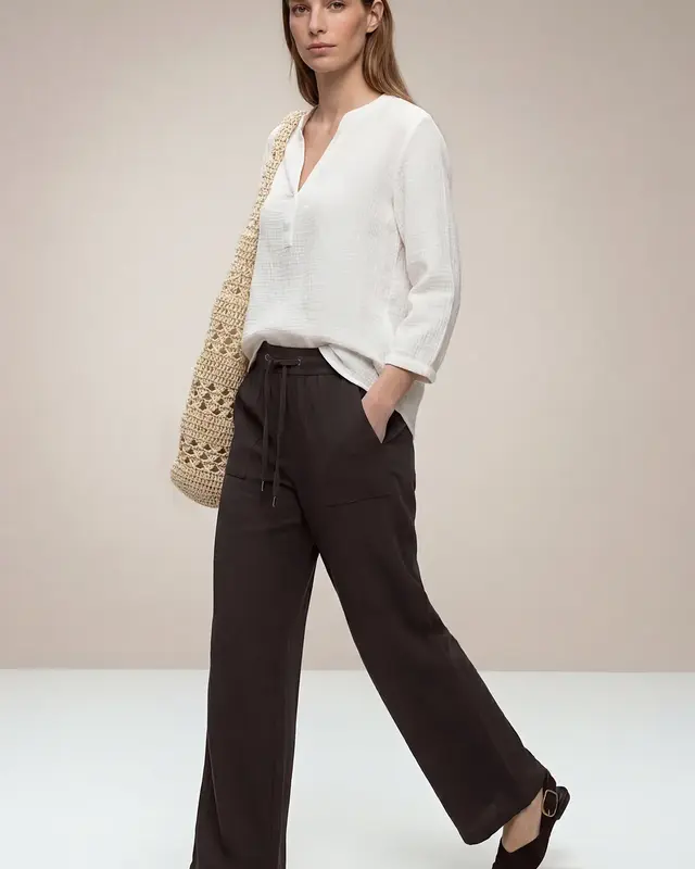 Street One Wide Leg Broek Emee - Espresso Brown