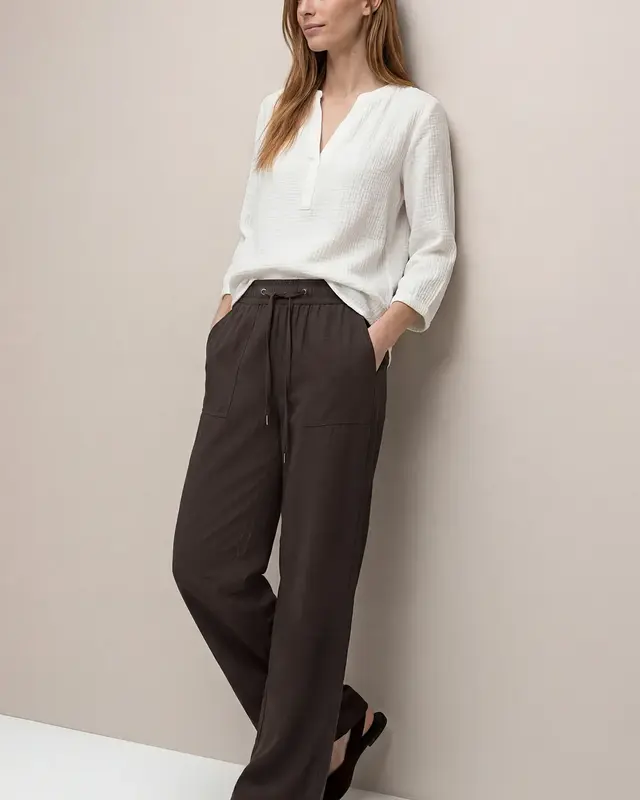 Street One Wide Leg Broek Emee - Espresso Brown