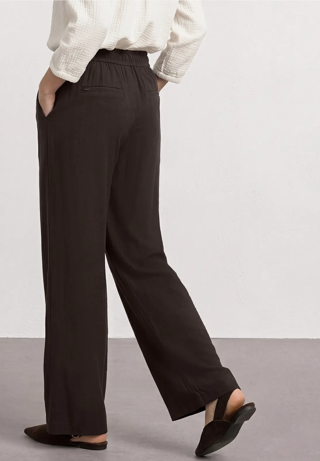 Street One Wide Leg Broek Emee - Espresso Brown