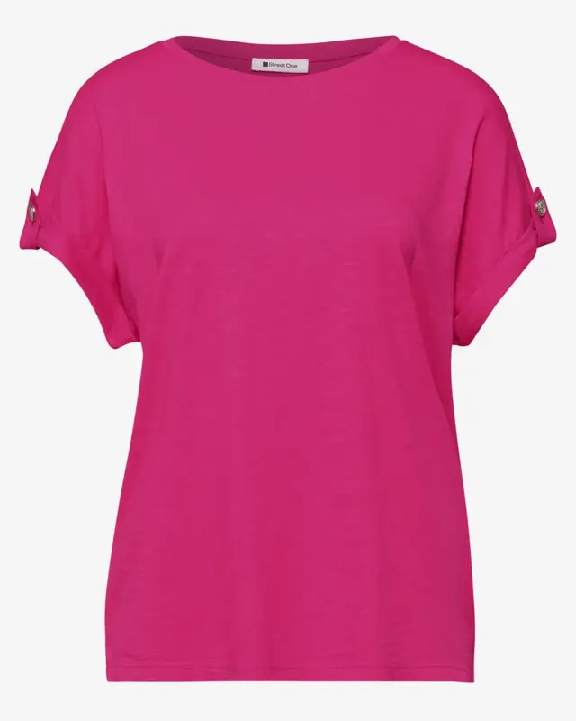 Street One Shirt with Button Detail - Magenta Dream
