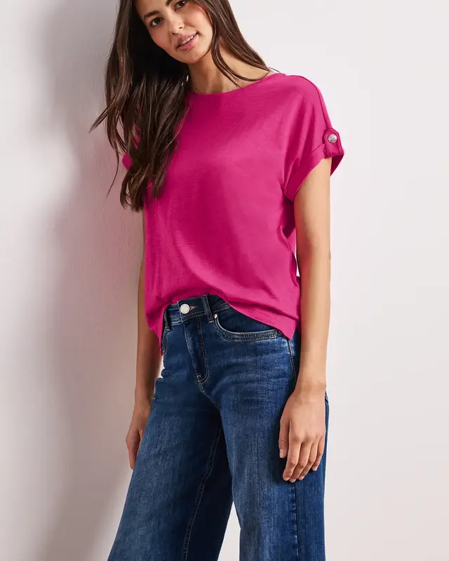 Street One Shirt mit Knopfdetail - Magenta Dream