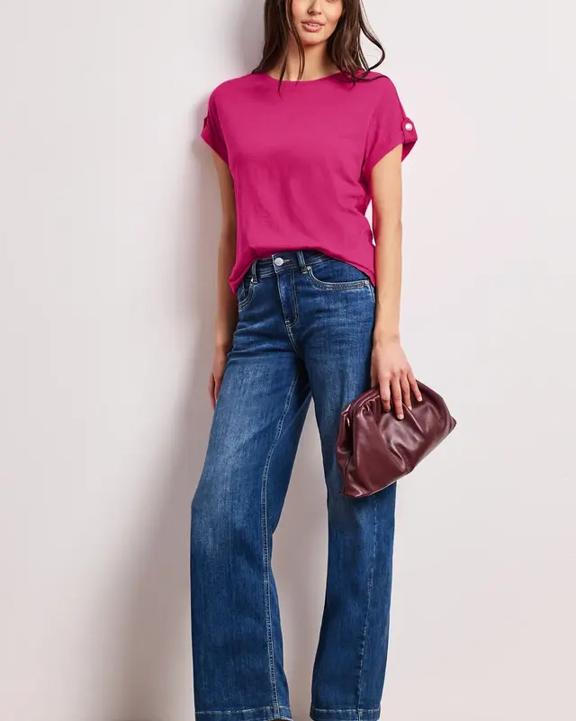 Street One Shirt with Button Detail - Magenta Dream