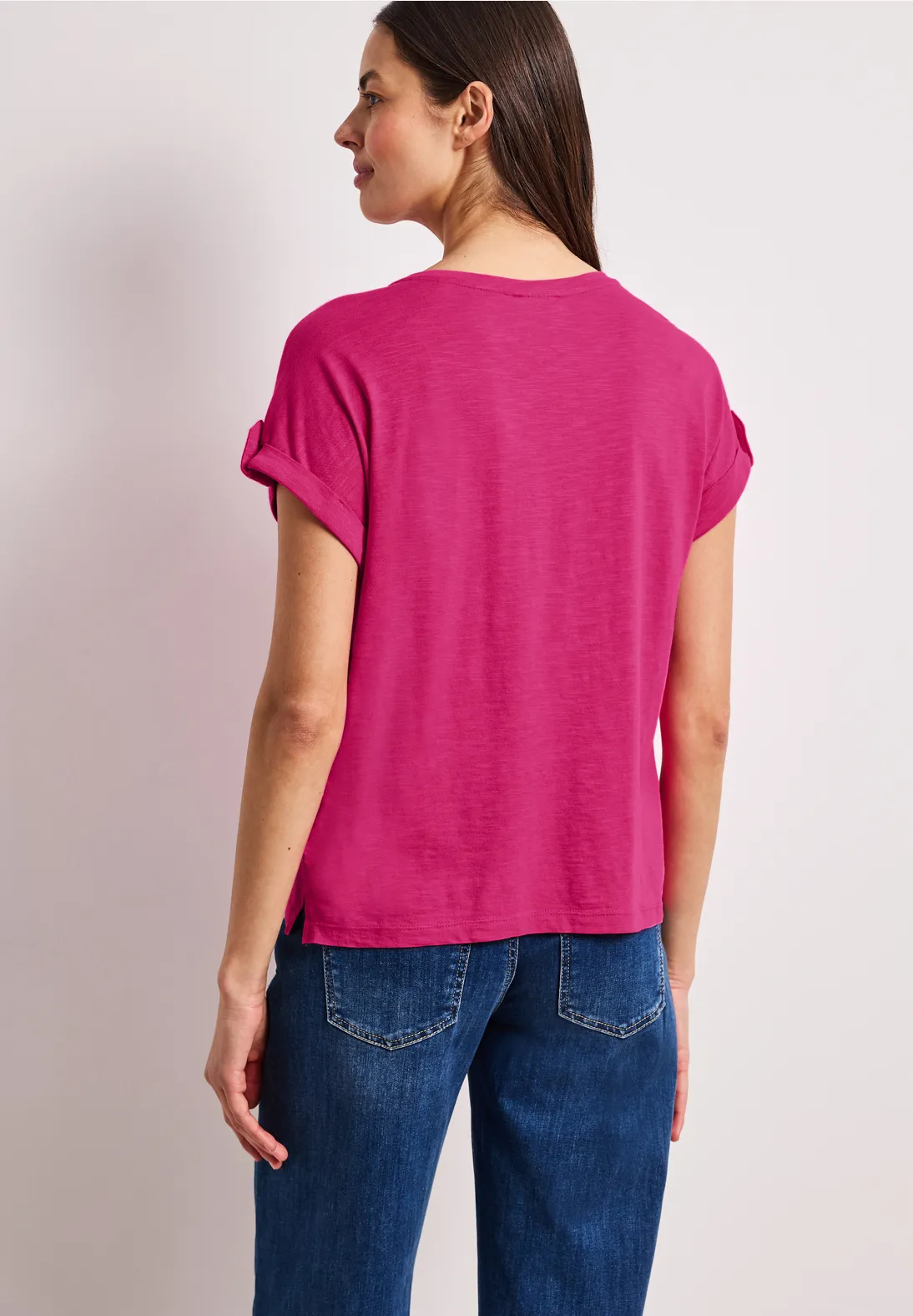 Street One Shirt with Button Detail - Magenta Dream