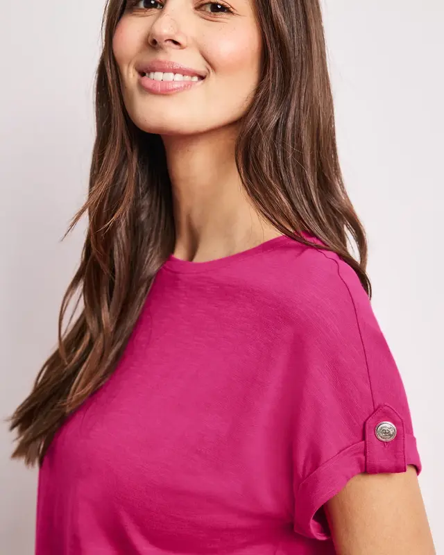 Street One Shirt mit Knopfdetail - Magenta Dream