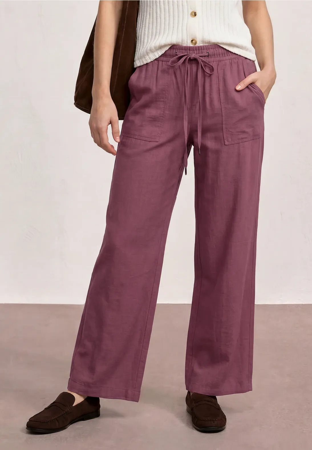 Street One Wide Leg Hose Emee - Dark Clouded Blush