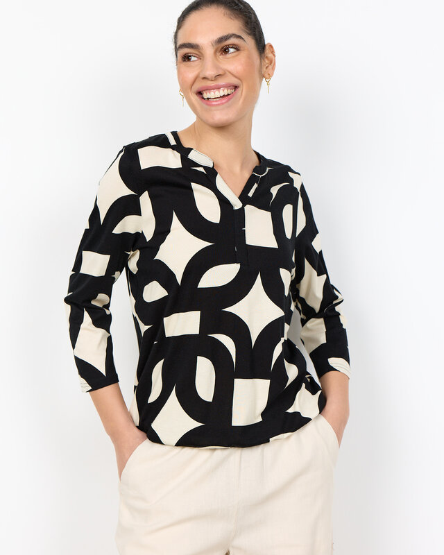 Soyaconcept Shirt Felicity AOP 542 - Black Combi