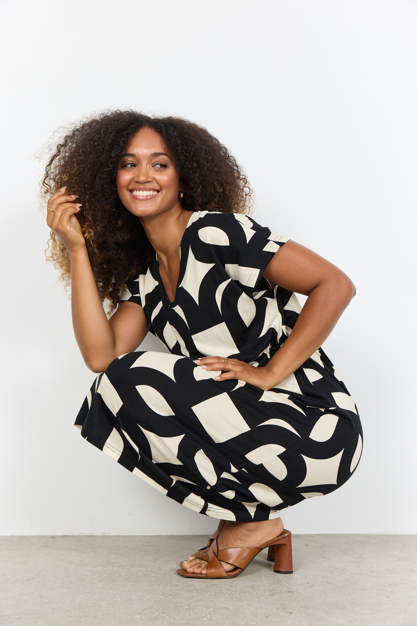 Soyaconcept Jurk Felicity AOP 543 - Black Combi