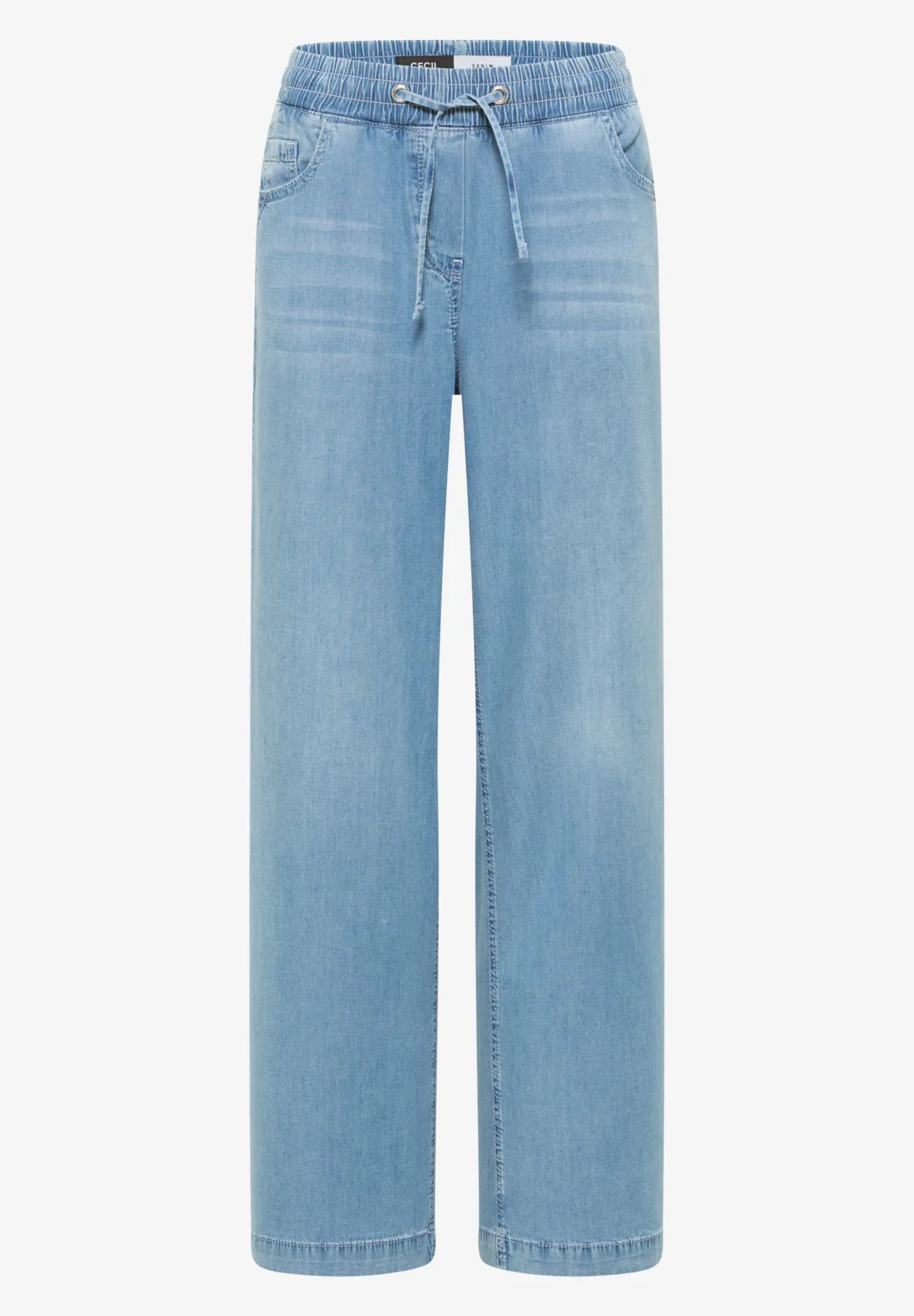 Cecil Wide Leg Pants - Light Blue Used Wash