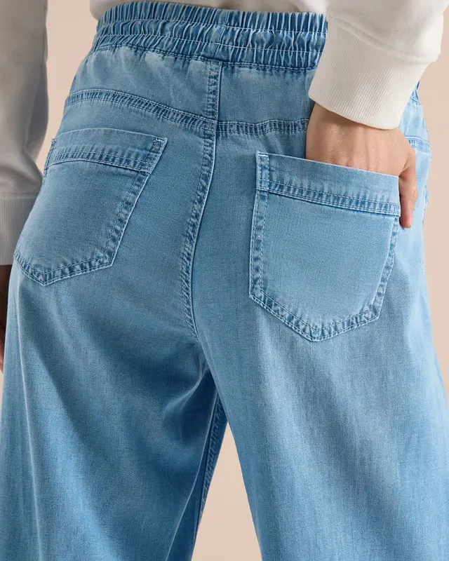 Cecil Wide Leg Broek Neele - Light Blue Used Wash