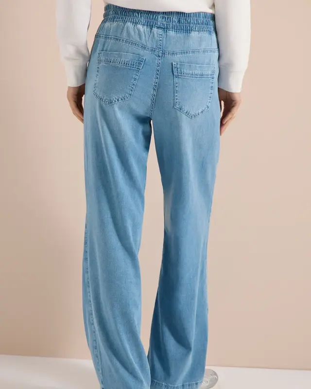 Cecil Wide Leg Broek Neele - Light Blue Used Wash