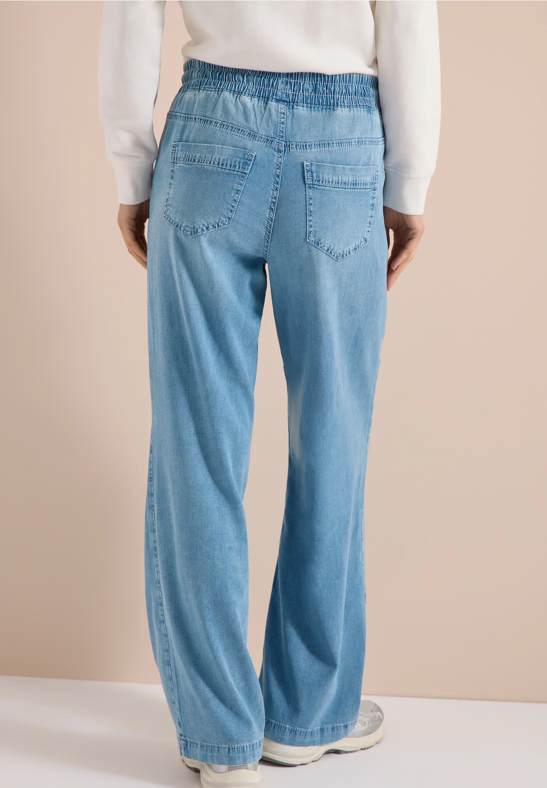 Cecil Wide Leg Broek Neele - Light Blue Used Wash