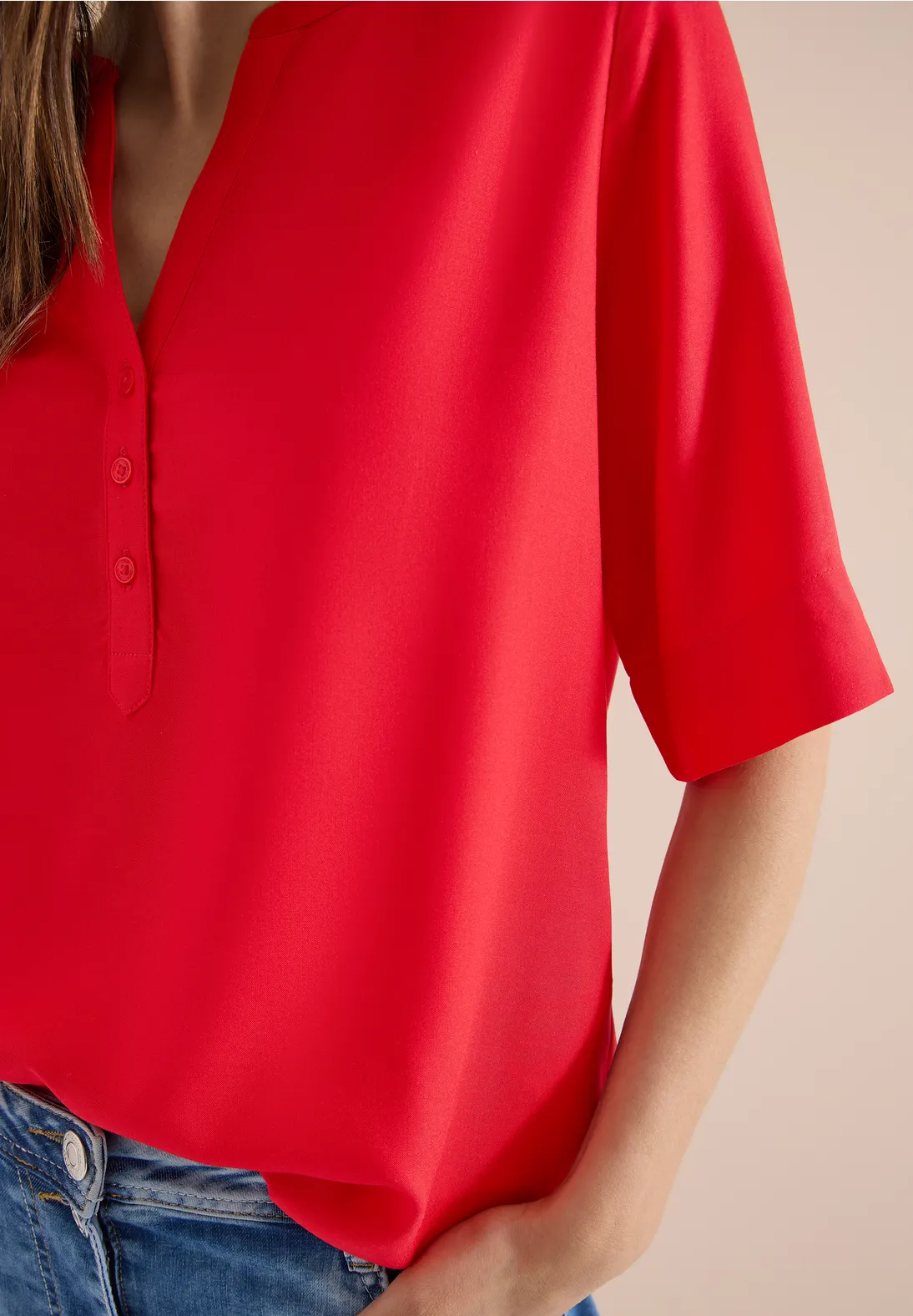 Cecil Short Sleeve Blouse - Glazed Apple Red