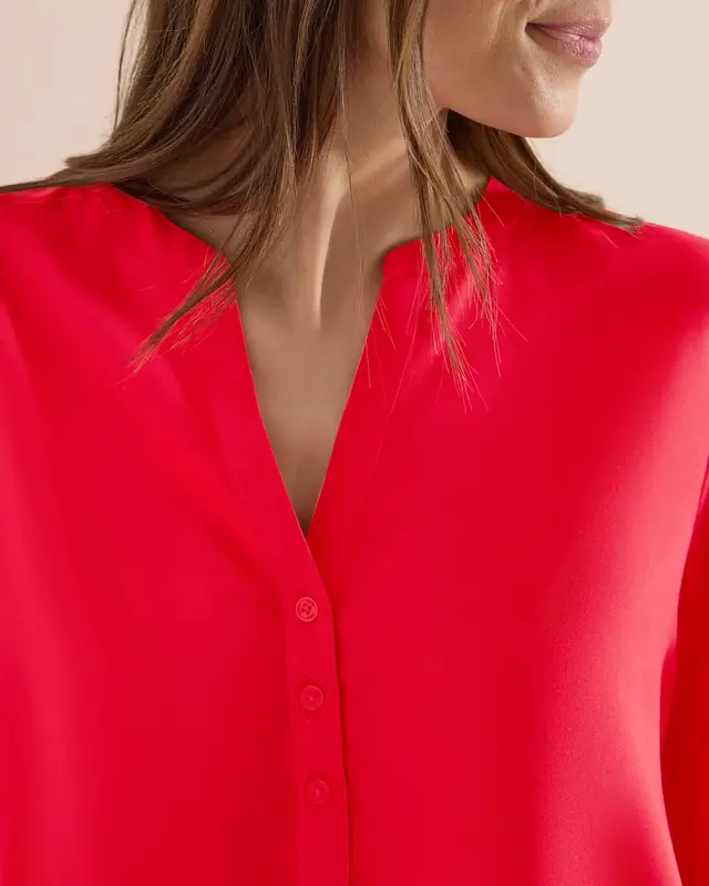 Cecil Short Sleeve Blouse - Glazed Apple Red