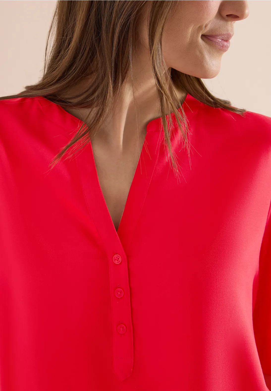 Cecil Short Sleeve Blouse - Glazed Apple Red