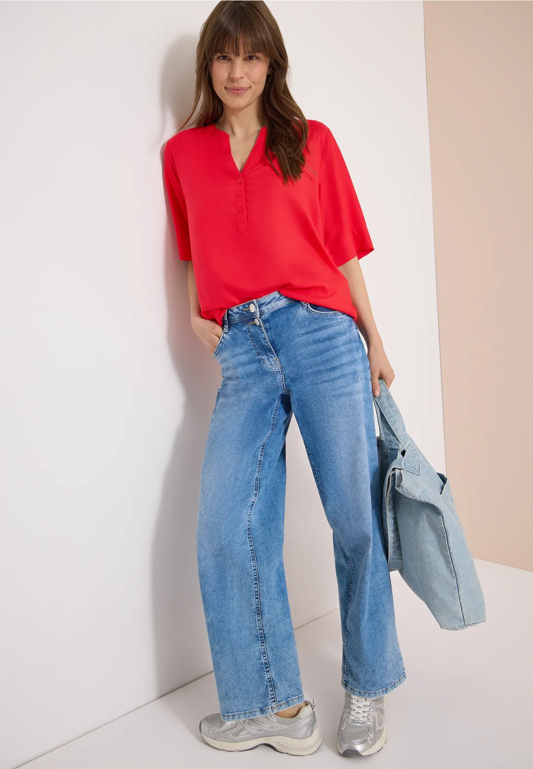 Cecil Short Sleeve Blouse - Glazed Apple Red