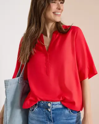 Cecil Kurzarm Bluse - Glazed Apple Red