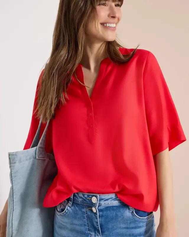 Cecil Kurzarm Bluse - Glazed Apple Red