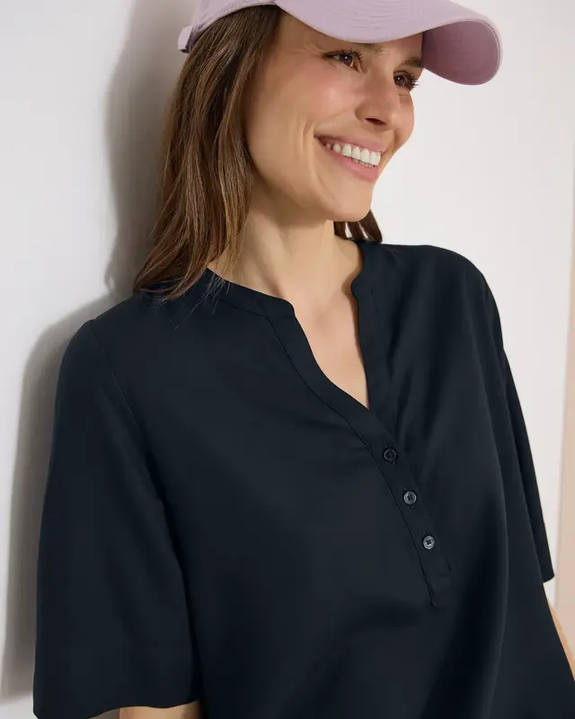 Cecil Kurzarm Bluse - Universal Blue