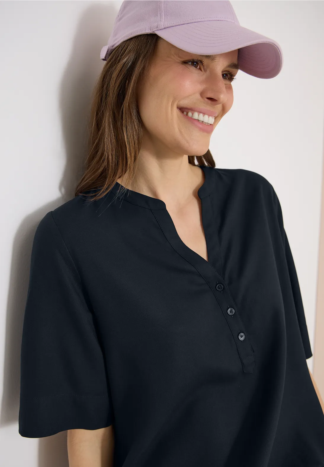 Cecil Kurzarm Bluse - Universal Blue