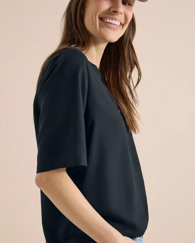 Cecil Blouse Korte Mouw - Universal Blue