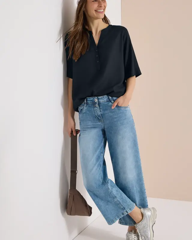 Cecil Short Sleeve Blouse - Universal Blue