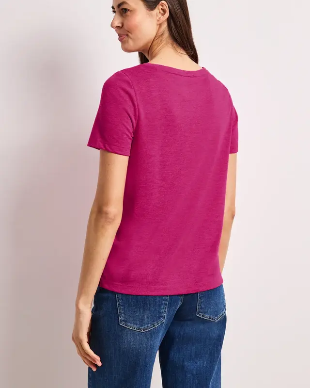 Street One Shirt mit Wording - Magenta Dream