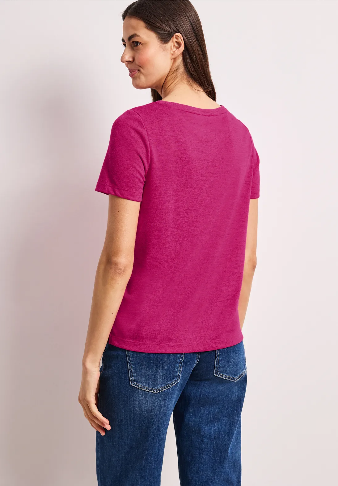 Street One Shirt with Text - Magenta Dream