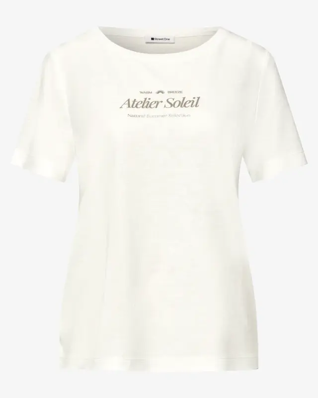 Street One Shirt met Tekst - Off White